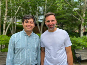 Burlington Electric Department awarded a pilot project to Moduly at the recent DeltaClimeVT Energy 2024 awards ceremony. Left to Right: Chief Technology Officer at Moduly Alvaro Omar Macias Fernandez and CEO and Co-Founder at Moduly Jonathan Lamer. Photo by Kelly Nottermann, VSJF.