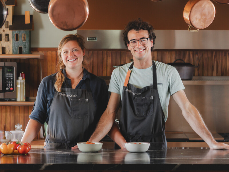 Giacomo and Jenny met at Dario Ceccini, a famous butchery in Italy known for “nose to tail” processing that utilizes the entire animal. Photo by Erica Houskeeper.