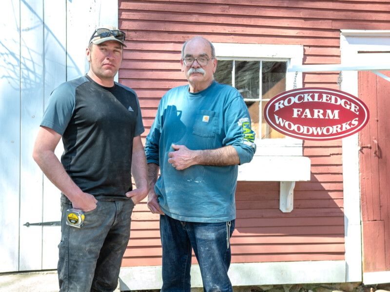 Scott Duffy, right, and his son Ian. Having experienced rapid growth, both Scott and Ian agree that moderate growth rooted in sustainable forestry is the goal for the future of Rockledge. Photo by Erica Houskeeper.